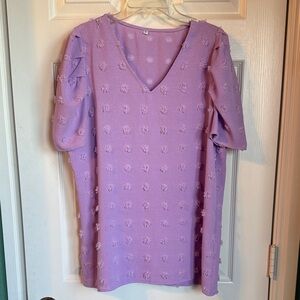 Source Unknown Lavender Textured Blouse